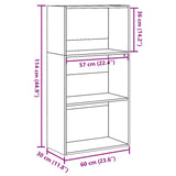 Libreria Rovere Artigianale 60x30x114 cm in Legno truciolato