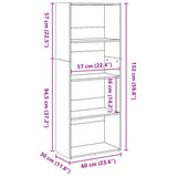 Libreria Bianca 60x30x152 cm in Legno truciolato