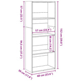 Libreria Rovere Sonoma 60x30x152 cm in Legno truciolato