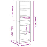 Libreria Rovere Artigianale 60x30x189 cm in Legno truciolato