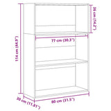 Libreria Rovere Artigianale 80x30x114 cm in Legno truciolato