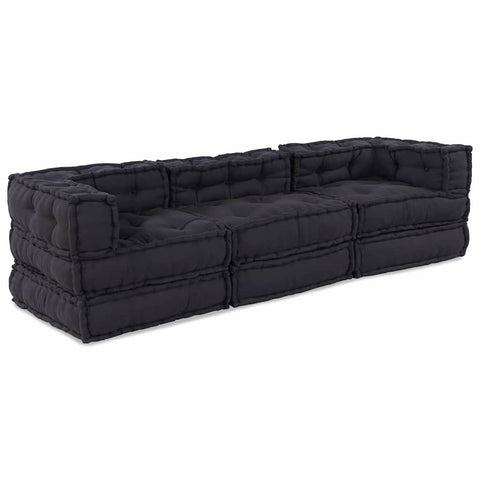 Cuscino 3 pcs Antracite 70 x 70 x 54 cm Poliestere