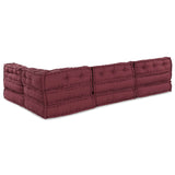 Unità di Divano Modulare 4 pcs Bordeaux Tessuto