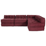 Unità di Divano Modulare 4 pcs Bordeaux Tessuto