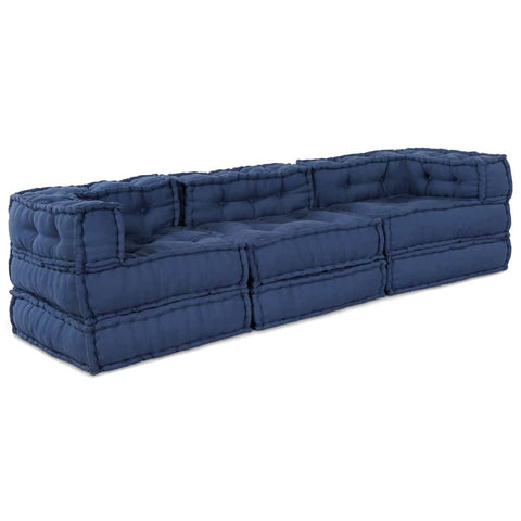 Cuscino 3 pcs Blu 70 x 70 x 54 cm Poliestere