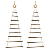 Alberi di Natale sospesi con stelle in alto 2 pz 55x120 cm Ramo naturale