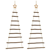 Alberi di Natale sospesi con stelle in alto 2 pz 55x120 cm Ramo naturale