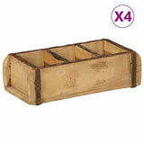 Vassoio 4 pcs Marrone 30 x 14 x 9 cm Legno Recuperato Massello