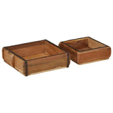 Vassoio 2 pcs Marrone 29 x 31 x 10 cm Legno Recuperato Massello