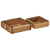 Vassoio 2 pcs Marrone 29 x 31 x 10 cm Legno Recuperato Massello
