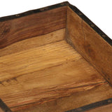 Vassoio Marrone 29 x 31 x 10 cm Legno Recuperato Massello