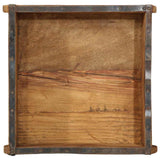 Vassoio Marrone 29 x 31 x 10 cm Legno Recuperato Massello