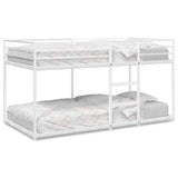 Letto a Castello senza Materasso Bianco 75x190 cm in Acciaio