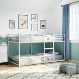Letto a Castello senza Materasso Bianco 75x190 cm in Acciaio