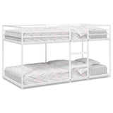 Letto a Castello senza Materasso Bianco 90x200 cm in Acciaio