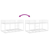 Letto a Castello senza Materasso Bianco 90x200 cm in Acciaio