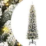 Albero di Natale Artificiale con 300 LED e Neve Floccata 180 cm