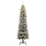 Albero di Natale Artificiale con 300 LED e Neve Floccata 180 cm