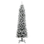 Albero di Natale Artificiale con 300 LED e Neve Floccata 180 cm