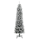 Albero di Natale Artificiale con 300 LED e Neve Floccata 180 cm