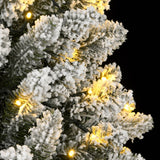 Albero di Natale Artificiale con 300 LED e Neve Floccata 180 cm