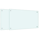Paraschizzi per Cucina 2 pz Bianchi 70x40 cm in Vetro Temperato