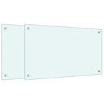 Paraschizzi per Cucina 2 pz Bianchi 70x40 cm in Vetro Temperato