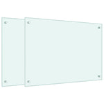 Paraschizzi per Cucina 2 pz Bianchi 70x50 cm in Vetro Temperato