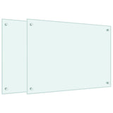 Paraschizzi per Cucina 2 pz Bianchi 70x50 cm in Vetro Temperato