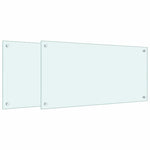 Paraschizzi per Cucina 2 pz Bianchi 80x40 cm in Vetro Temperato