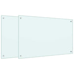 Paraschizzi per Cucina 2 pz Bianchi 80x50 cm in Vetro Temperato