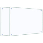 Paraschizzi per Cucina 2 pz Trasparente 70x50cm Vetro Temperato