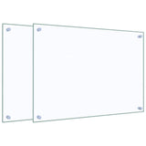 Paraschizzi per Cucina 2 pz Trasparente 70x50cm Vetro Temperato