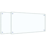 Paraschizzi per Cucina 2 pz Trasparente 80x40cm Vetro Temperato