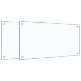 Paraschizzi per Cucina 2 pz Trasparente 80x40cm Vetro Temperato