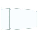Paraschizzi per Cucina 2 pz Trasparente 80x50cm Vetro Temperato