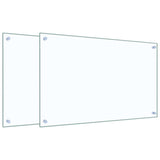 Paraschizzi per Cucina 2 pz Trasparente 80x50cm Vetro Temperato