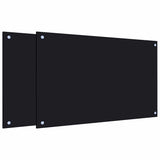Paraschizzi per Cucina 2 pz Neri 80x50 cm in Vetro Temperato