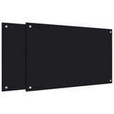 Paraschizzi per Cucina 2 pz Neri 80x50 cm in Vetro Temperato