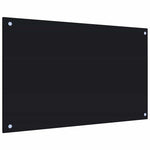 Paraschizzi per Cucina 2 pz Neri 80x50 cm in Vetro Temperato