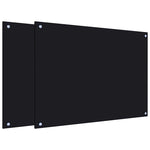 Paraschizzi per Cucina 2 pz Neri 80x60 cm in Vetro Temperato