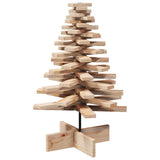 Albero di Natale Decorativo in Legno 80 cm Legno Massello Pino