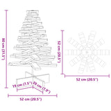 Albero di Natale Decorativo in Legno 80 cm Legno Massello Pino