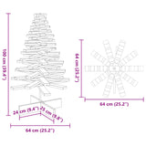 Albero di Natale Decorativo in Legno 100 cm Legno Massello Pino