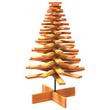 Albero di Natale Marrone Cera 100 cm in Legno Massello di Pino