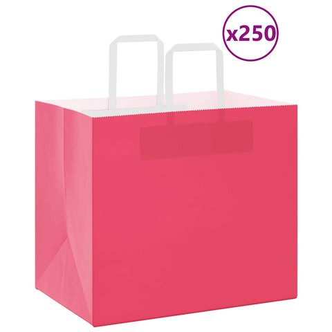 Sacchetti di Carta 250 pz con Manici Rosa 32x22x28 cm