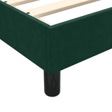 Giroletto a Molle senza Materasso Verde Scuro 90x210 cm Velluto