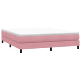 Letto a Molle senza Materasso Rosa 180x220 cm in Velluto