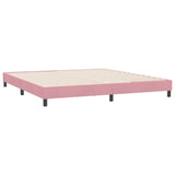 Letto a Molle senza Materasso Rosa 180x220 cm in Velluto
