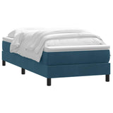 Giroletto a Molle con Materasso Blu Scuro 80x210 cm Velluto